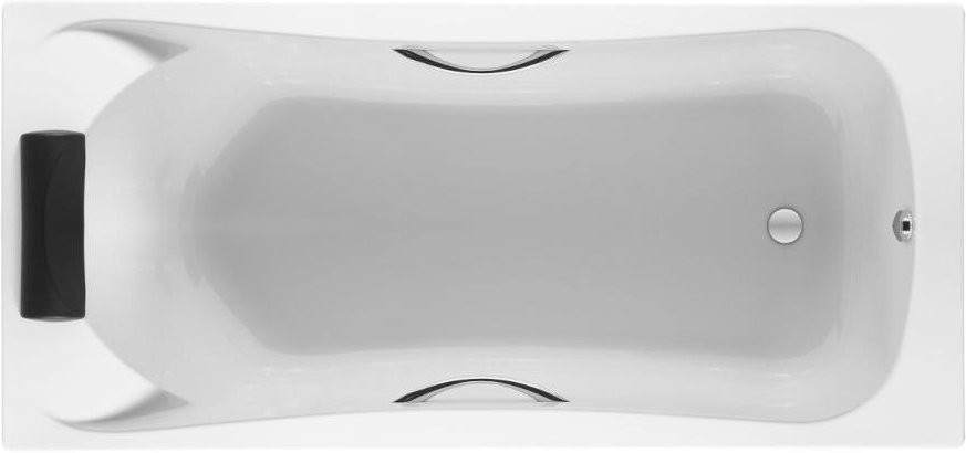 Акриловая ванна Roca BeCool 170x80 см, встраиваемая, белая, с каркасом, с ручками, со сливом-переливом
