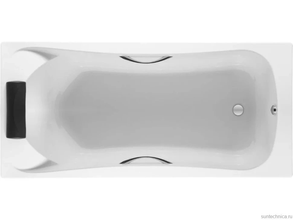 Акриловая ванна Roca BeCool 170x80 см, встраиваемая, белая, с каркасом, с ручками, со сливом-переливом
