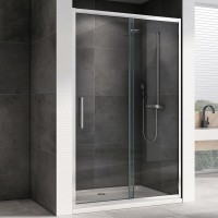 Душевая дверь в нишу Abber Schwarzer Diamant AG30160H 160 см, профиль хром, стекло прозрачное