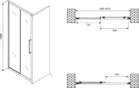 Душевая дверь в нишу Abber Schwarzer Diamant AG30160H 160 см, профиль хром, стекло прозрачное