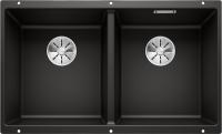 Комплект Мойка Blanco Subline 350/350-U черная + Смеситель Grohe Euroeco