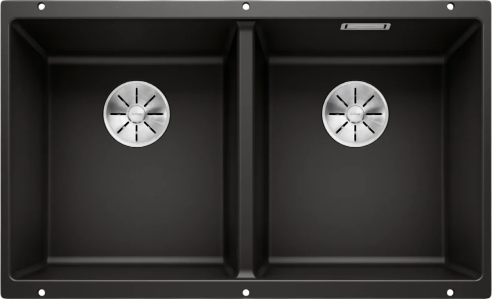 Комплект Мойка Blanco Subline 350/350-U черная + Смеситель Grohe Euroeco