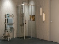 Душевой уголок KERAMA MARAZZI Vetro 100х100 см, раздвижная дверь, 2 секции двери, профиль хром