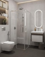 Душевой уголок KERAMA MARAZZI Vetro 100х100 см, раздвижная дверь, 2 секции двери, профиль хром