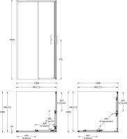 Душевой уголок KERAMA MARAZZI Vetro 100х100 см, раздвижная дверь, 2 секции двери, профиль хром