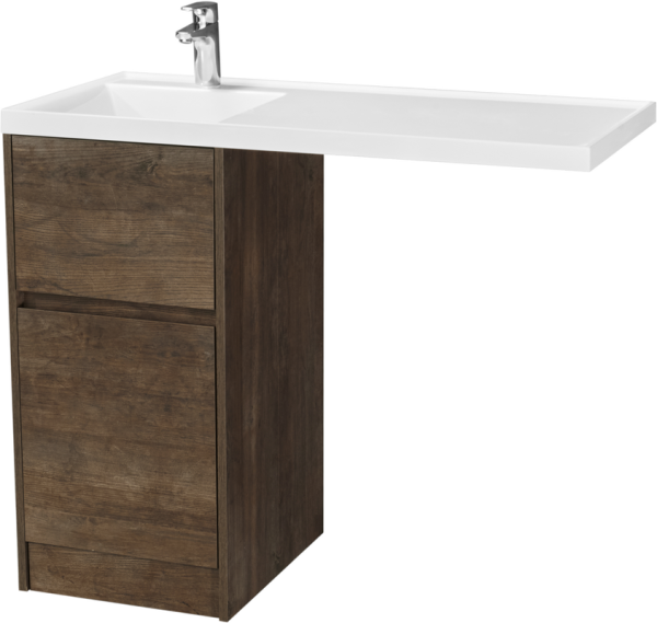 Тумба под раковину без столешницы AQUATON Лондри 40 дуб кантри, фасад дуб кантри
