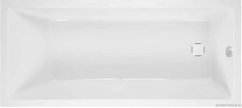 Акриловая ванна Vagnerplast Cavallo 170x75 см, пристенная, ультрабелая, с каркасом