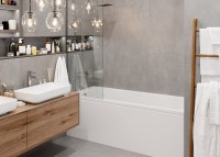 Акриловая ванна Vagnerplast Cavallo 170x75 см, пристенная, ультрабелая, с каркасом