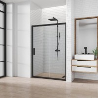 Душевая дверь в нишу Kubele DE019 D2-CLN-BLMT 130 см, профиль матовый черный