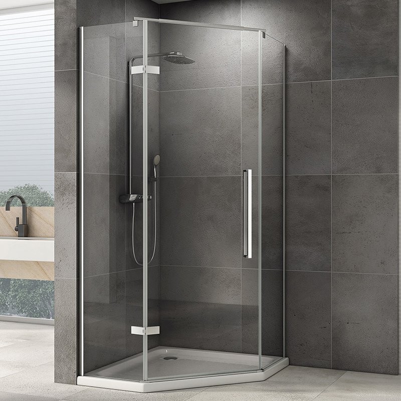 Душевой уголок Abber Ewiges Wasser AG05080 80x80, профиль хром, стекло прозрачное