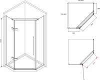 Душевой уголок Abber Ewiges Wasser AG05080 80x80, профиль хром, стекло прозрачное