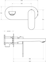 Смеситель для раковины Cezares Stylus STYLUS-BLI1-NOP-W0 С ВНУТРЕННЕЙ ЧАСТЬЮ, матовый черный