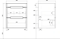 Тумба с раковиной SanStar Адель 50 подвесная, раковина Sanita luxe Fest 50