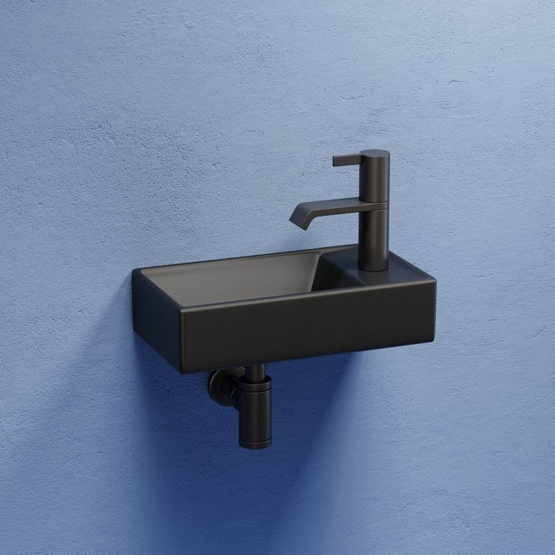 Раковина маленькая в туалет Ceramicanova Element CN6051LMB черный матовый