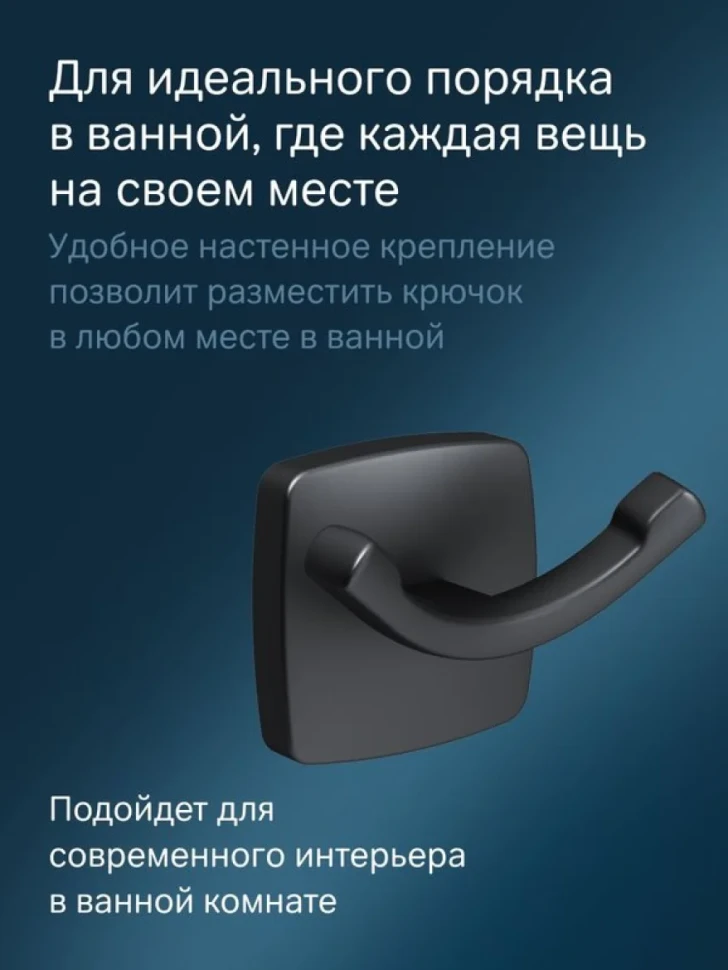 Крючок AM.PM Gem A9035622 матовый черный, на шурупах