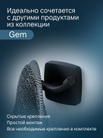 Крючок AM.PM Gem A9035622 матовый черный, на шурупах