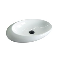 Накладная раковина GID Creativo N9050 59 глянцевая белая, овальная, фаянс