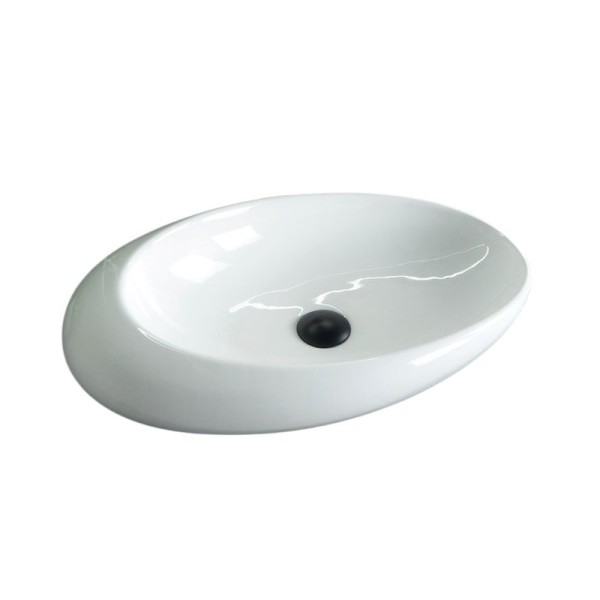 Накладная раковина GID Creativo N9050 59 глянцевая белая, овальная, фаянс