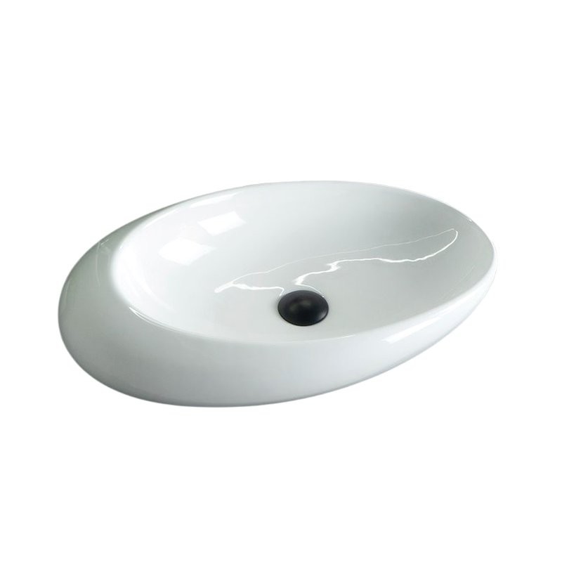 Накладная раковина GID Creativo N9050 59 глянцевая белая, овальная, фаянс