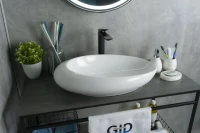 Накладная раковина GID Creativo N9050 59 глянцевая белая, овальная, фаянс