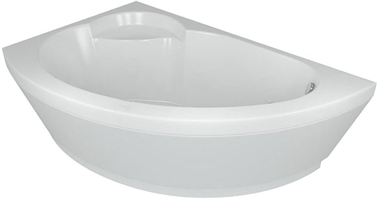 Акриловая ванна AQUATEK Аякс 2 AYK170-0000085 L 170x110 см, угловая, левая, пристенная, белая, асимметричная, вклеенный каркас, с экраном, со сливом-переливом