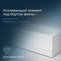 Акриловая ванна AM.PM X-Joy W88A 150x70 см, пристенная, белая, с каркасом