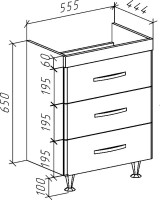 Мебель для ванной комнаты Bellezza Рокко 60 напольная, белая