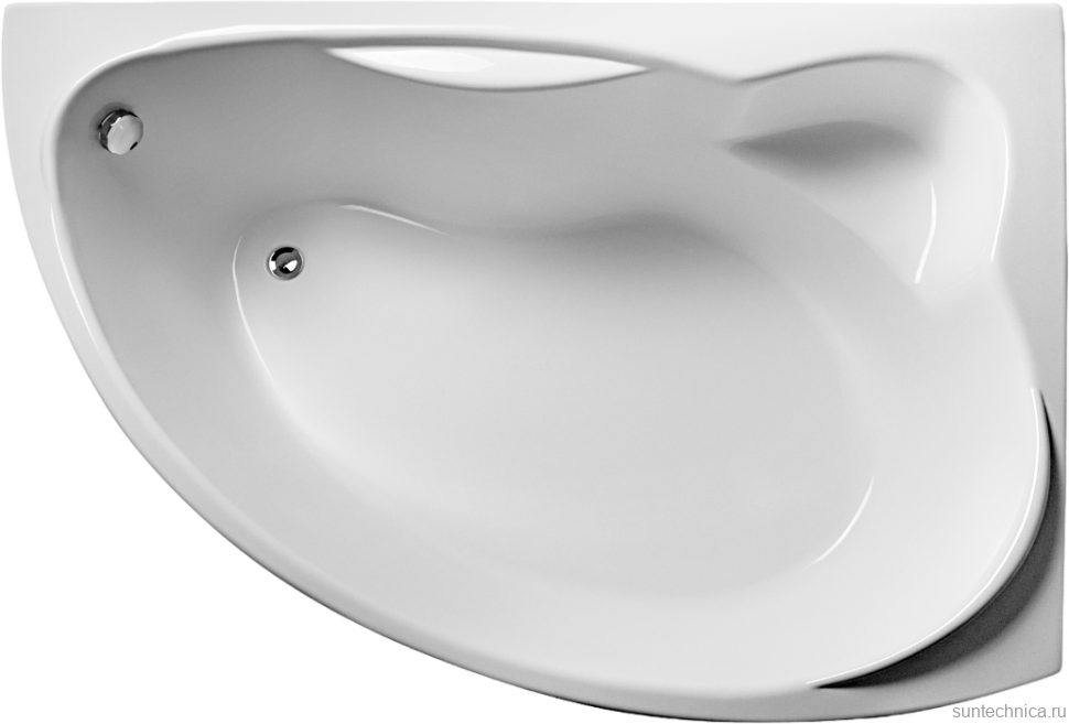 Акриловая ванна EUROLUX Sparta 160x95 см, угловая, правая, пристенная, белая, асимметричная, с каркасом, 160х100, R, с каркасом