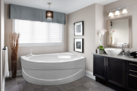 Акриловая ванна EUROLUX Sparta 160x95 см, угловая, правая, пристенная, белая, асимметричная, с каркасом, 160х100, R, с каркасом