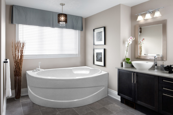 Акриловая ванна EUROLUX Sparta 160x95 см, угловая, правая, пристенная, белая, асимметричная, с каркасом, 160х100, R, с каркасом