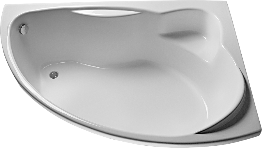 Акриловая ванна EUROLUX Sparta 160x95 см, угловая, правая, пристенная, белая, асимметричная, с каркасом, 160х100, R, с каркасом