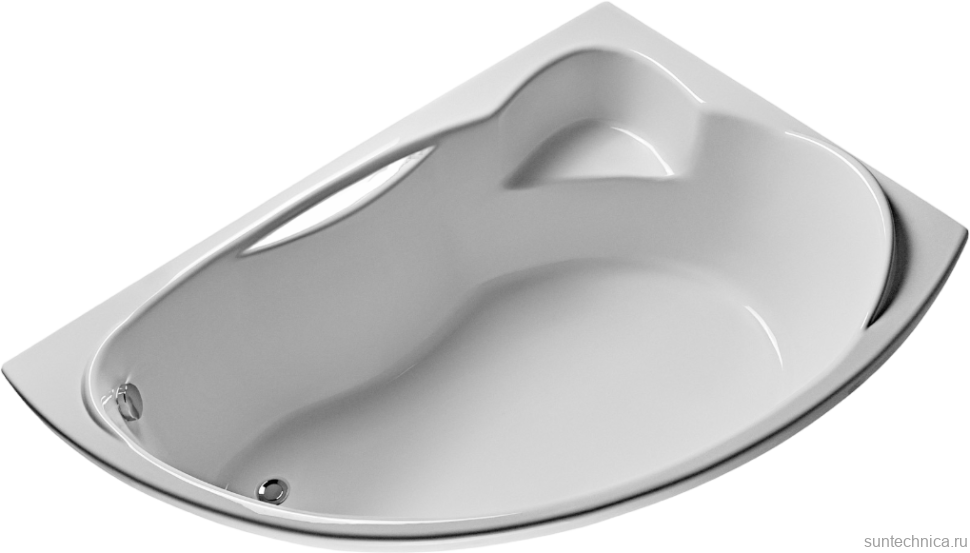 Акриловая ванна EUROLUX Sparta 160x95 см, угловая, правая, пристенная, белая, асимметричная, с каркасом, 160х100, R, с каркасом