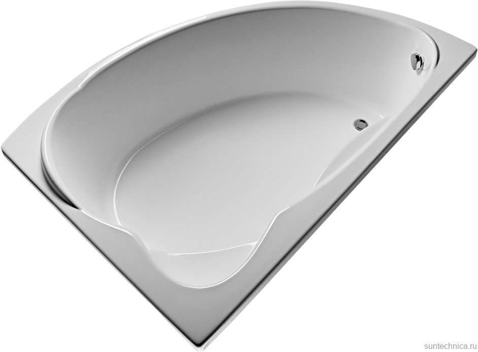 Акриловая ванна EUROLUX Sparta 160x95 см, угловая, правая, пристенная, белая, асимметричная, с каркасом, 160х100, R, с каркасом