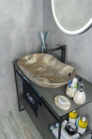 Накладная раковина GID Lago Mnc503 67 под глянцевый камень, овальная, фаянс