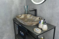 Накладная раковина GID Lago Mnc503 67 под глянцевый камень, овальная, фаянс