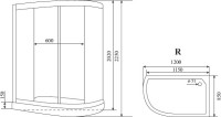 Душевая кабина Timo Standart T-6602 B R профиль черный, с низким поддоном