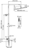 Душевая стойка Wasserkraft Aller A199.119.103.087.CH Thermo с термостатом, хром