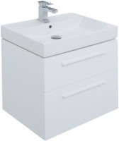 Тумба с раковиной Aquanet Nova 60 2 ящика, белый глянец