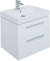Тумба с раковиной Aquanet Nova 60 2 ящика, белый глянец