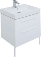 Тумба с раковиной Aquanet Nova 60 2 ящика, белый глянец