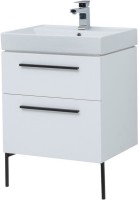Тумба с раковиной Aquanet Nova 60 2 ящика, белый глянец