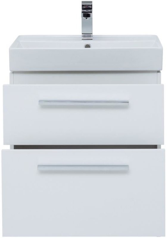 Тумба с раковиной Aquanet Nova 60 2 ящика, белый глянец