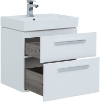 Тумба с раковиной Aquanet Nova 60 2 ящика, белый глянец