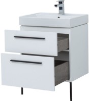 Тумба с раковиной Aquanet Nova 60 2 ящика, белый глянец