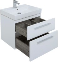 Тумба с раковиной Aquanet Nova 60 2 ящика, белый глянец