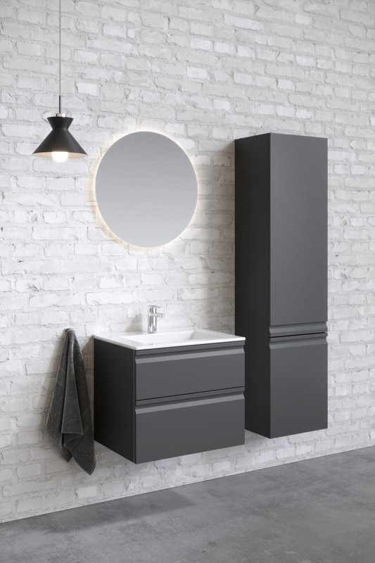 Шкаф-пенал для ванной AQUATEK Вега AQ70035L-MG серый матовый, петли слева