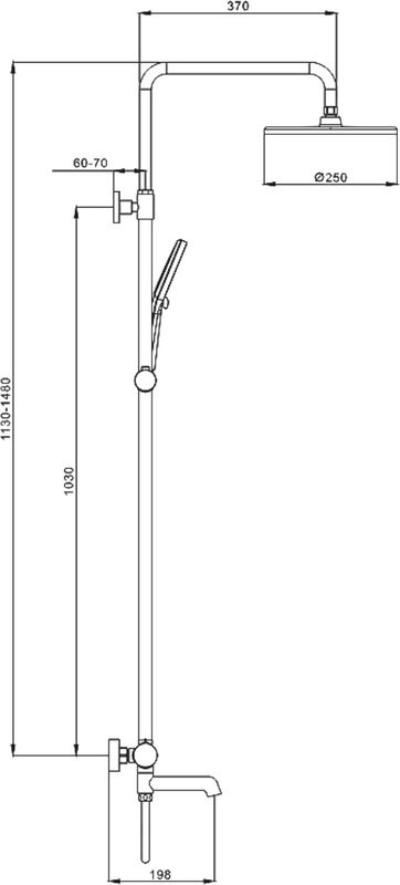 Душевая стойка Raglo R20.24.06 черный