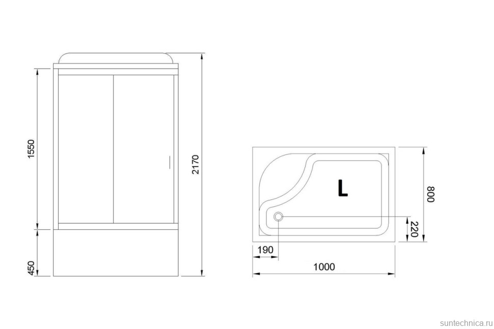 Душевая кабина Royal Bath BP RB8120BP5-WC-L с высоким поддоном, с сиденьем