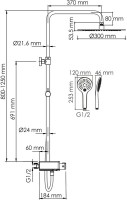 Душевая стойка Wasserkraft Aller A113.116.155.CH Thermo с термостатом, хром