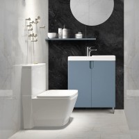 Мебельная раковина Belux Даллас 80 R накладная, глянцевая белая, прямоугольная, искусственный мрамор